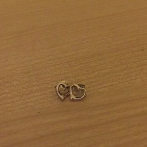 Silver earrings heart shape